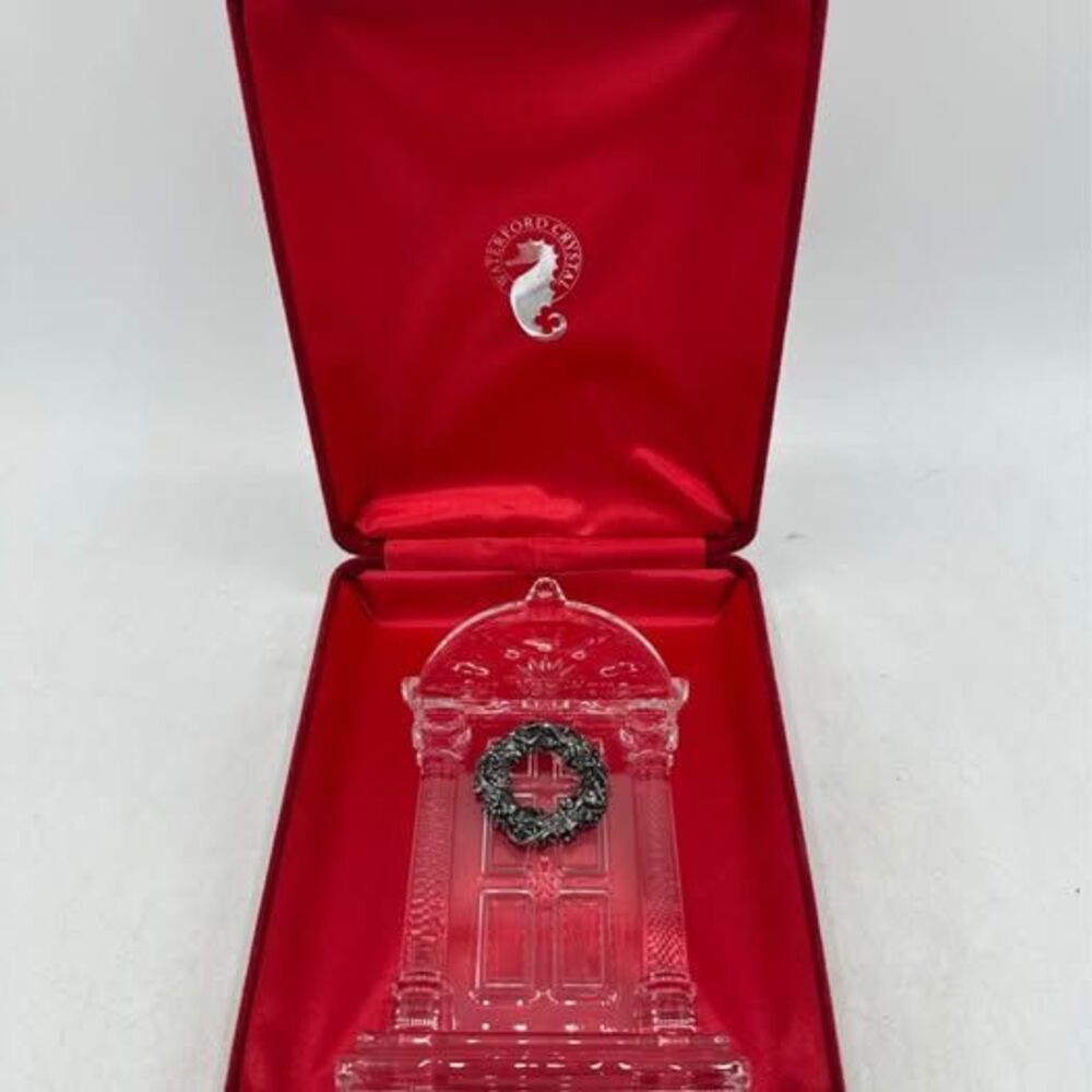 Vintage Waterford Crystal Ornament Our New Home House Warming Wreath Box Retired